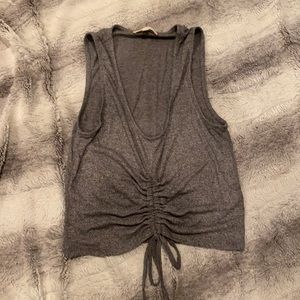 Grey LA Hearts tank top with ties. Size M